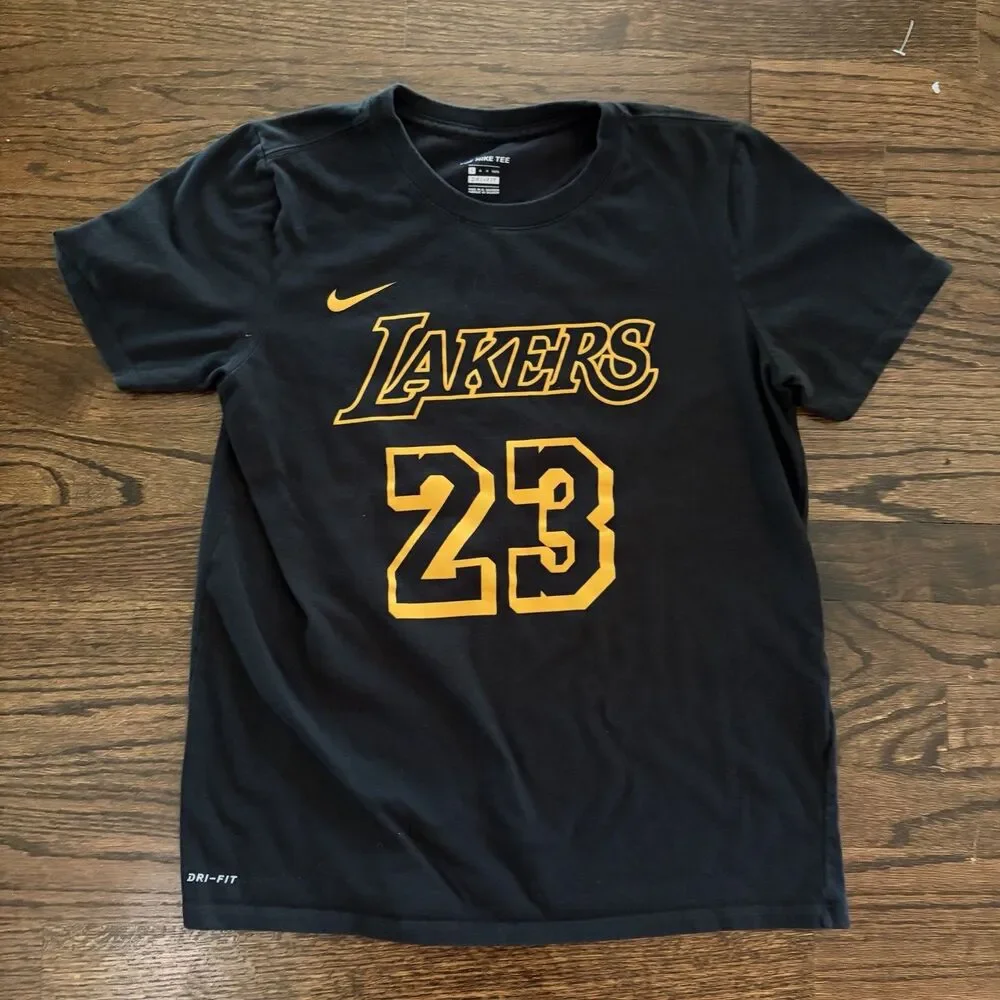Nike Los Angeles Lakers LeBron James #23 Dri-FIT Kids T-Shirt Size Large L